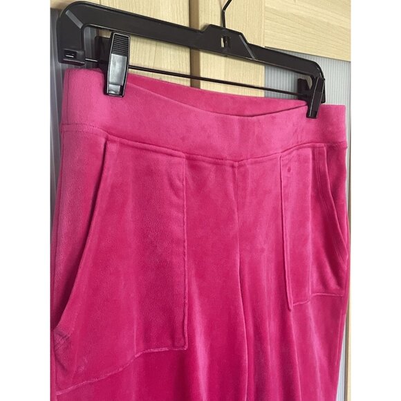 Juicy Couture Pink Velour Rhinestone Pull-On Flare Sweatpants Women's Sz S Pants - Picture 4 of 8